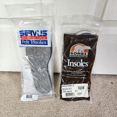 Two Pairs of Men's Felt Insoles (New) One Sorel Brand, the Other Servus Brand