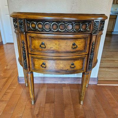Half Moon Hall Table with Assorted Burl Wood Accents - Walter of Wabash Brand - 36