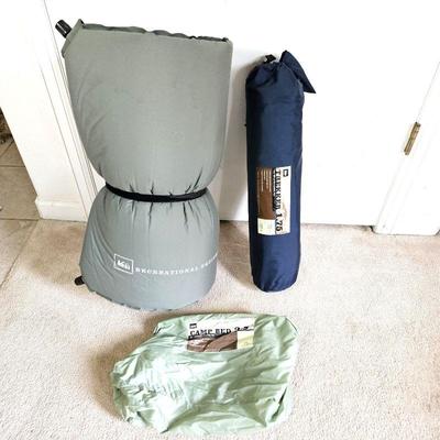 Set of Two Self Inflating Sleeping Pads Camp Beds - One Adult and One Child Size - Both REI Brands