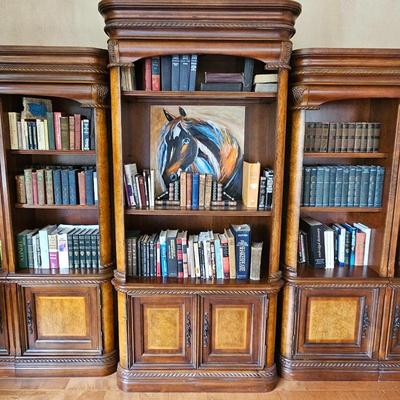 Aspen Home NAPA Collection Center Bookcase for Office - Burl Ash and Poplar Woods - Twisted Rope Design
