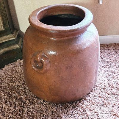  Heavy Weight Pottery Urn / Vase with Brown Tone Glaze 14