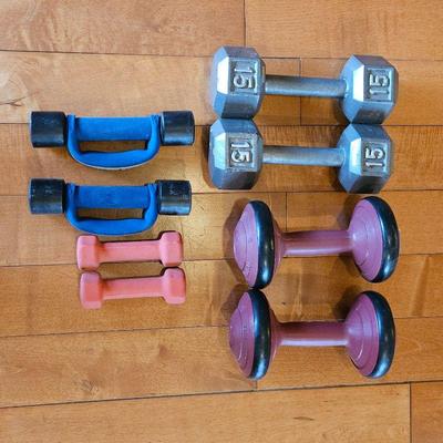 Set of 4 Pairs of Dumbbells - 2lbs, 3lbs, 7.5lbs & 15lbs - 