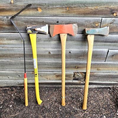 Set of Tools - True Temper Serrated Grass Whip Plus Axe and Log Splitters