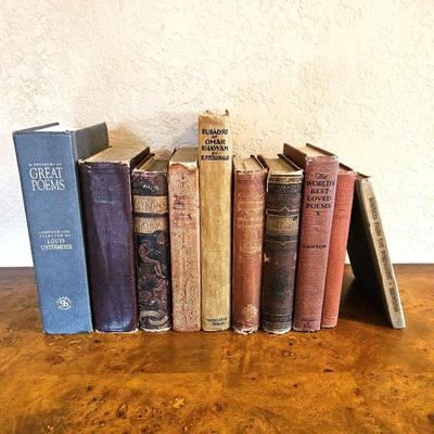 Set of 10 Antique Books on PEOMS - Fitzgerald, Byron, Wilde, Longfellow, Browning & More