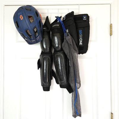  Lot of Biking Equipment - SIXSIXONE Knee and Elbow pads (Sz S/M) Plus a "Vivo Plus" SCOTT Helmet (M)