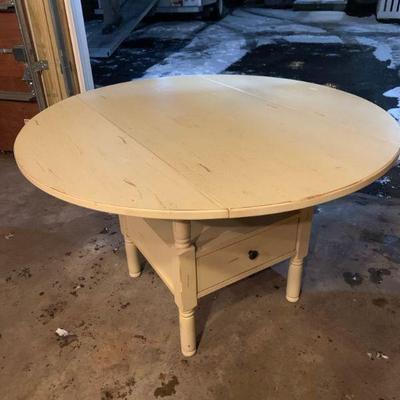 Broyhill Drop Leaf Table- antique white finish (48