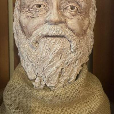 Studio Art MIXED MEDIA 12" Bust Titled â€œPHILOSOPHERâ€ :: Artist Signed 
