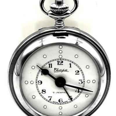 Lot 010   0 Bid(s)
Vintage Chesterfield 7 Jewels Silver Tone Pocket Watch