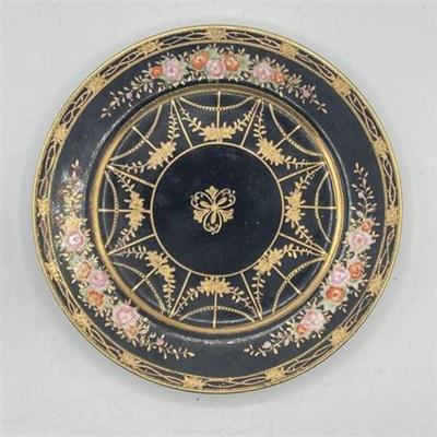 Lot 135   1 Bid(s)
Antique Nippon Dessert Plates Black with Gold Moriage Design
