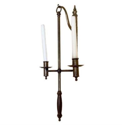 Lot 061   0 Bid(s)
Reproduction 19th C Brass Wall Mount Candle Torchiere
