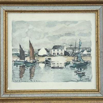 Lot 096   0 Bid(s)
Locmaria ill de Groix Watercolor, Signed