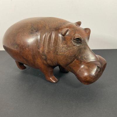 Carved Wood Hippo