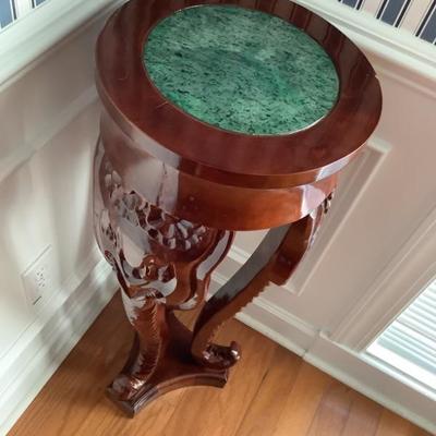 $55 green marble top wooden table 