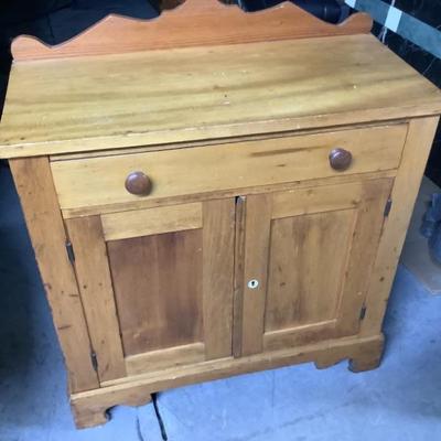 Small wooden chest 1 drawer; 2 doors, 2 shelves 30â€L 14â€W 34â€H