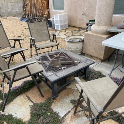 Fire pit and chairs 