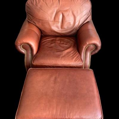 Randal Allen Fine Furniture Leather Chair and Ottoman