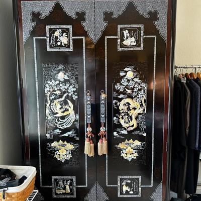 Korean armoire with mother of pearl inlay