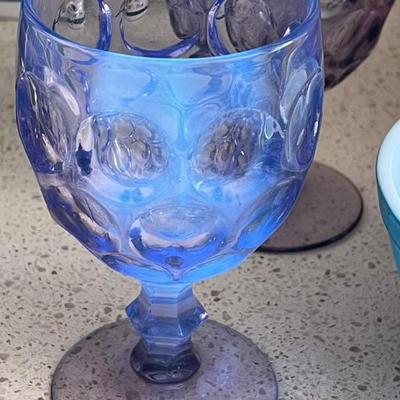 Vintage UV Reactive thumbprint goblets
