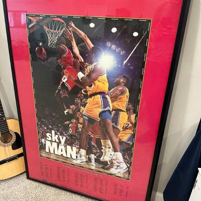 1991-1992"Sky Man" Michael Jordan Poster MINT CONDITION Beautifully Framed