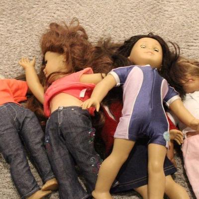 Large Assortment of American Girl Dolls and Accessories 
