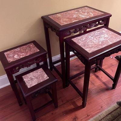 Stacking marble top tables