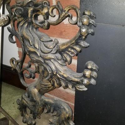 Antique decorative bronze? Lions (pair)