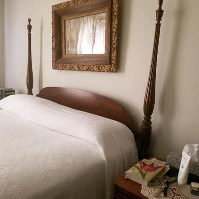 size rice carved bed by Broyhill - mattresses included free