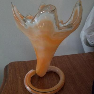 Mid century Murano type coil vase