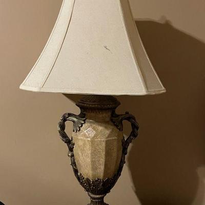 pair of cream color lamps