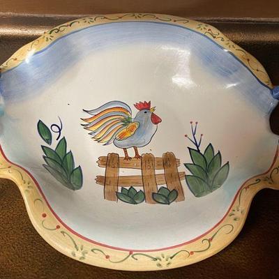 decorative rooster bowl