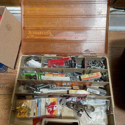 toolbox and contents ( nuts & bolts )