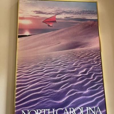 Framed NC tourism poster