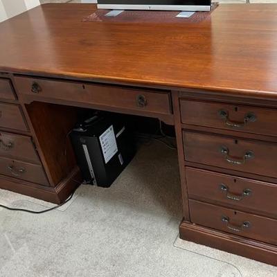 Beautiful Bob Timberlake executive desk with keyboard and storage drawers. 