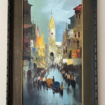 Framed oil painting signed by artist.