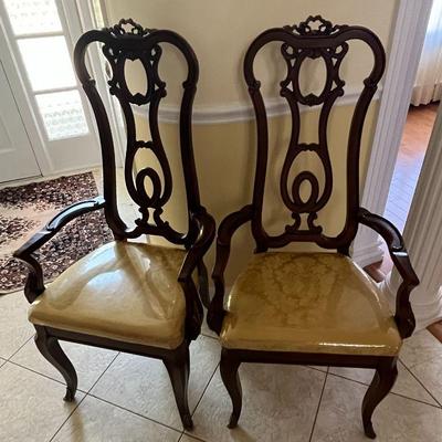 Carved Mahogany Arm Chairs