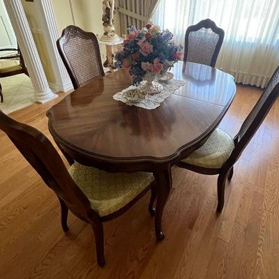 Dining Room Suite With Caned Chairs