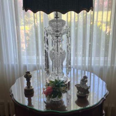 French Cut-Glass Table Lamp