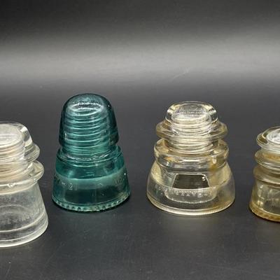 (4) Vintage Glass Insulators