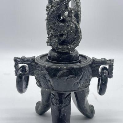 Antique Chinese Jadestone 3-Footed Carved Dragon