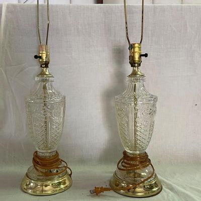 pair of crystal base lamp