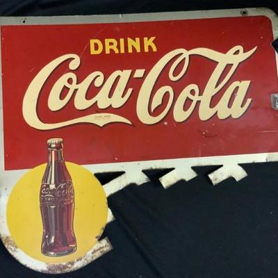 Coca Cola Yellow Dot Flange Sign