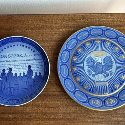 Two Royal Copenhagen United States Bicentennial Commemorative PlatesÂ 