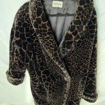 Vintage Donnybrook Faux Fur Animal Print Coat - Made In USAÂ 