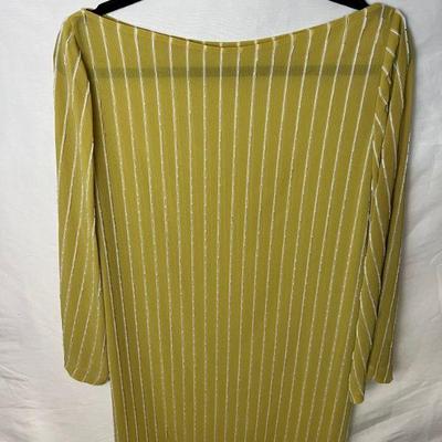 Excellent Vertically Beaded Striped Chartreuse Nylon ShiftÂ 