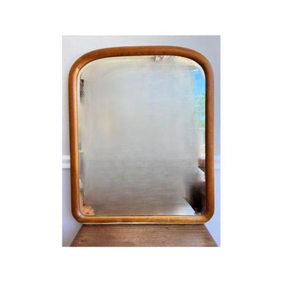 Vintage 1920s-1930s Art Deco Mirror With Maple FrameÂ 