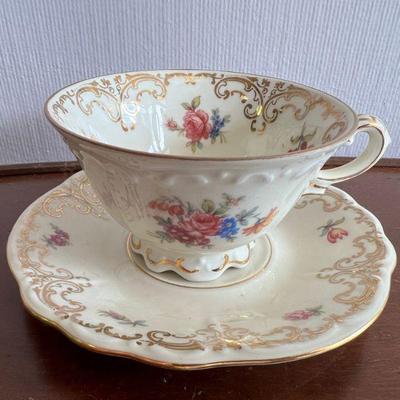 Vintage Bavarian Porcelain Teacup & SaucerÂ 