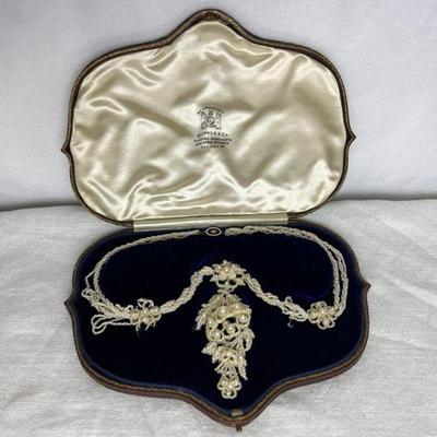 Breathtaking Belle Epoque Art Nouveau Seed Pearl Necklace In Original Box 