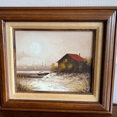 E. Murphy Original Oil Coastal Scene PaintingÂ 
