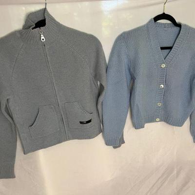 Two Powder Blue Sweaters, One Wool & One CashmereÂ 