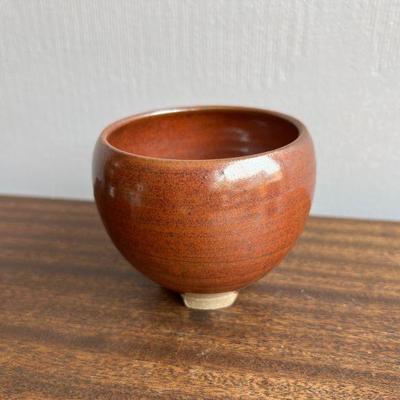 Signed Small Studio Pottery Rust Glazed Offering BowlÂ 